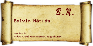 Balvin Mátyás névjegykártya